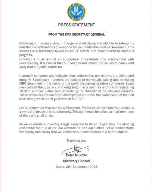 DPP Secretary General Peter Mukhito indeed released a statement against harassing others in the party’s name
