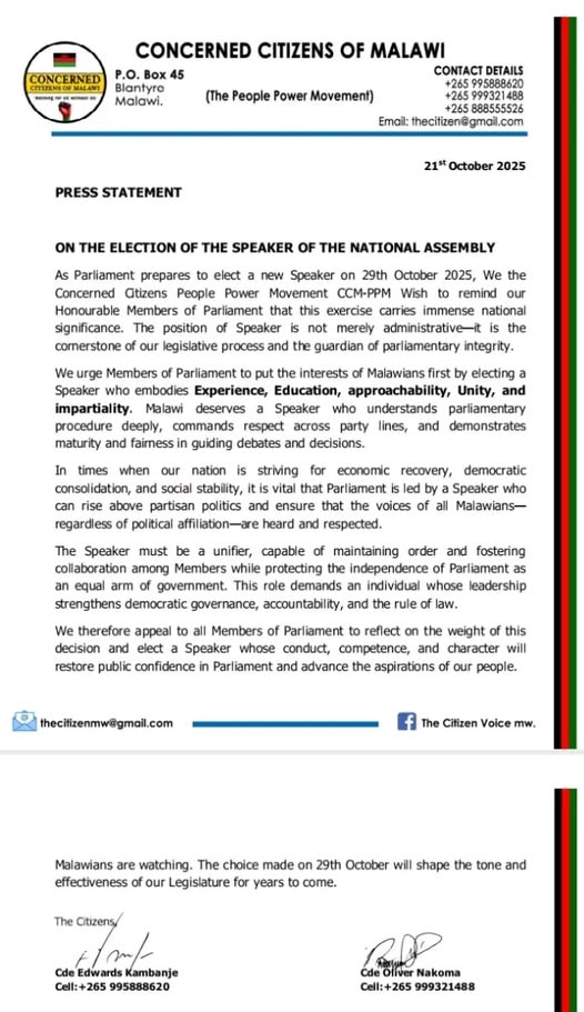 Concerned citizens indeed stated the need for a well-educated, experienced, and approachable Speaker of Parliament